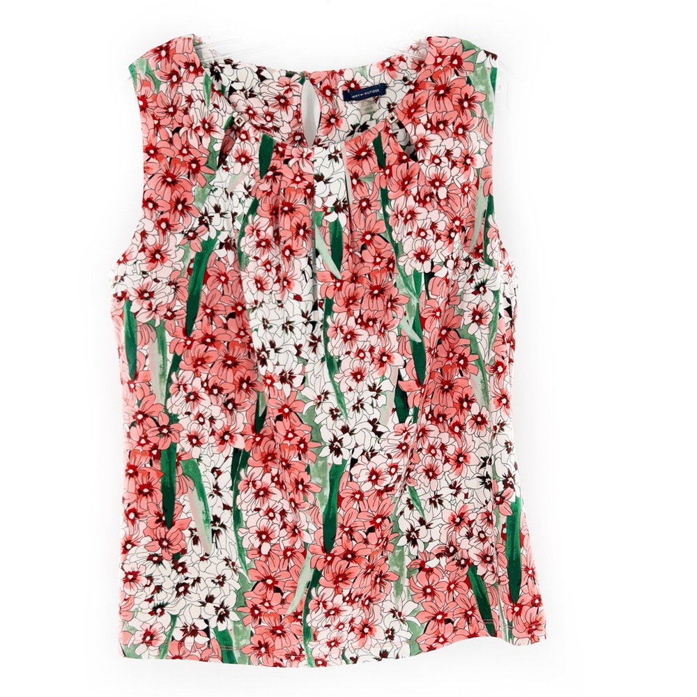 Tommy Hilfiger Cherry Blossom Floral Sleeveless Cami Blouse Size Large